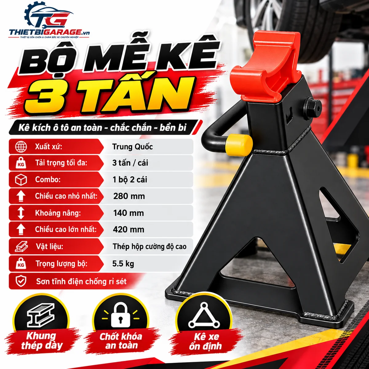 Bảng Thông Số Kỹ Thuật Bộ Mễ Kê 3 Tấn Bảng thông số kỹ thuật bộ mễ kê 3 tấn chiều cao 280-420mm