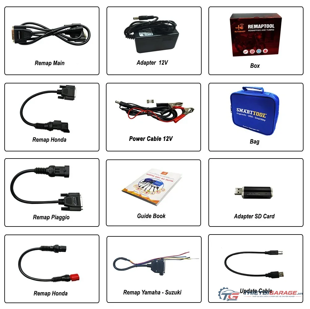 trọn bộ phụ kiện và cáp kết nối máy remaptool autoshop